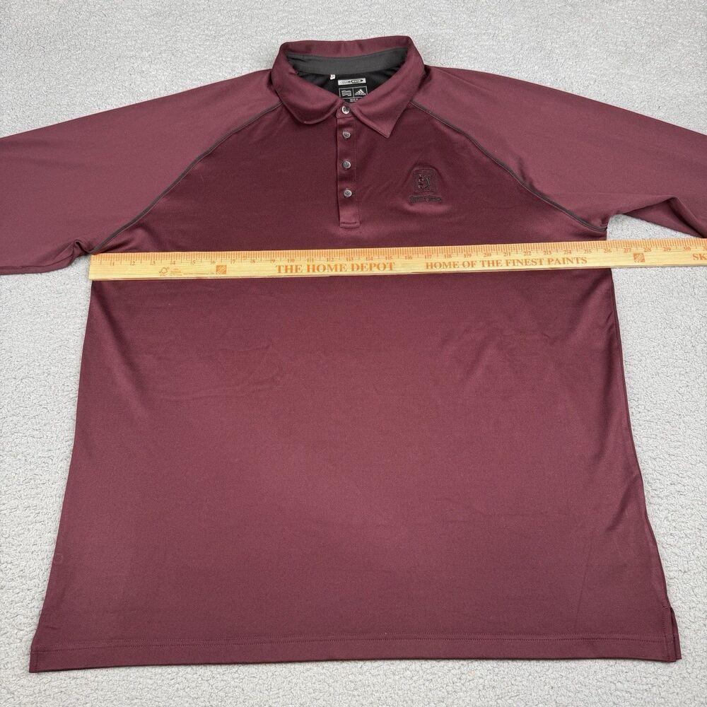 TPC Myrtle Beach Shirt Mens XL Maroon Adidas ClimaWarm Golf Polo Long Sleeve - Picture 7 of 11